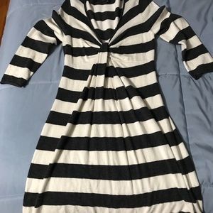 3/4 Sleeve Striped Sweater Dress
